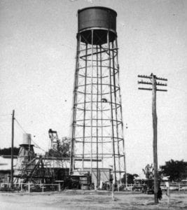 Water tower beside power station 1955